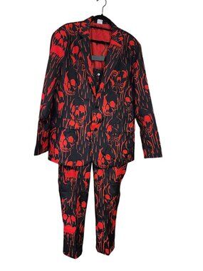 Bloody Skull Suit Jacket pants Adj Waist mens Size Large